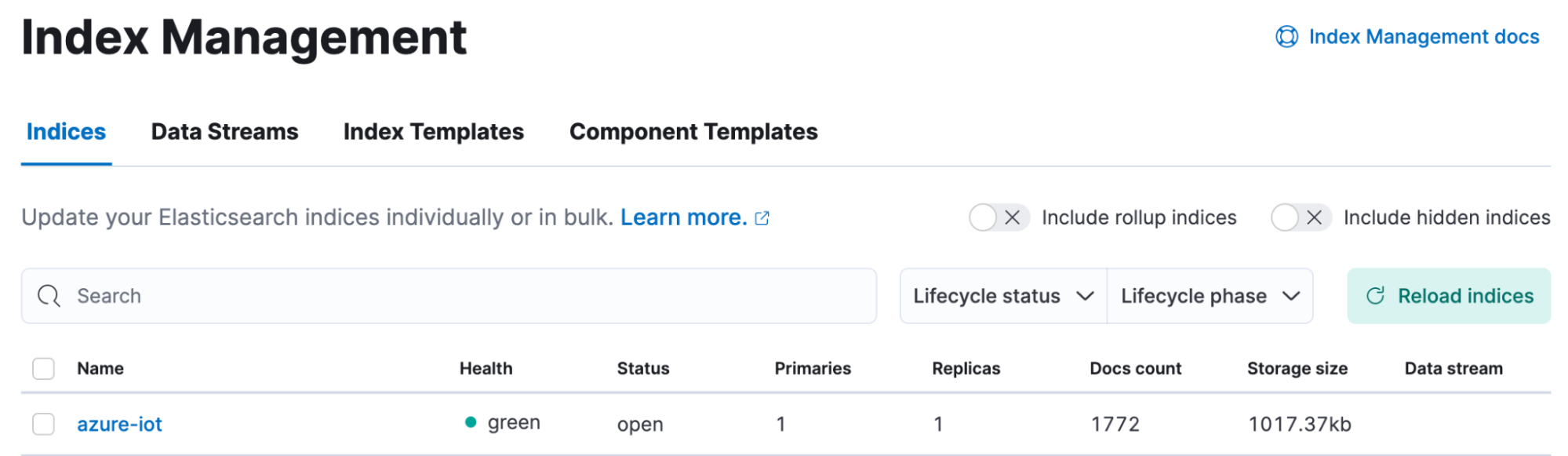 Kibana Data Management